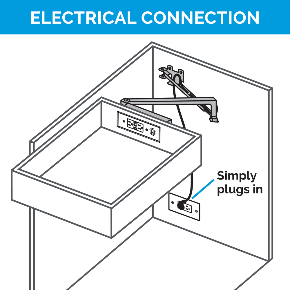 Docking Drawer Blade In-Drawer Outlet with 2 15-amp AC outlets and 2 USB-A ports, White - Alt Image 3