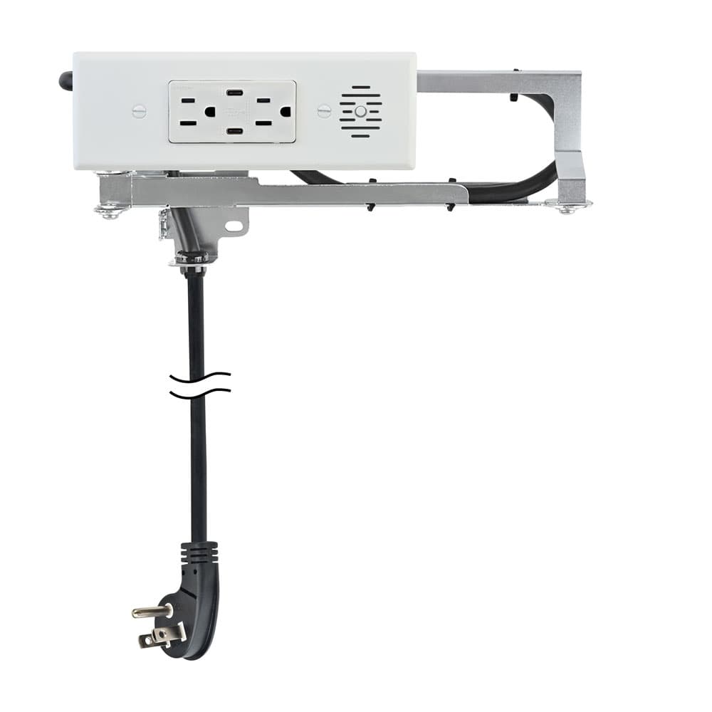 Docking Drawer 15 Amp Blade Compact Vanity Outlet with 2 30W USB-C Ports & 2 AC Outlets, White - Main Image