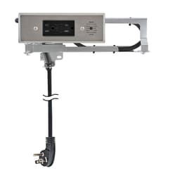 Docking Drawer 15 Amp Blade Compact Vanity Outlet with 2 AC Outlets GFCI, Stainless Steel - Main Image