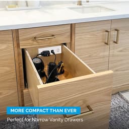 Docking Drawer 15 Amp Blade Compact Vanity Outlet with 2 AC Outlets, Black - Feature 5 Image