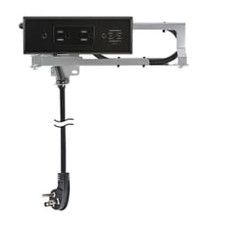 Docking Drawer 15 Amp Blade Compact Vanity Outlet with 2 AC Outlets, Black - Main Image