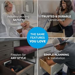 Docking Drawer 15 Amp Blade Compact Vanity Outlet with 2 AC Outlets, Stainless Steel - Feature 3 Image