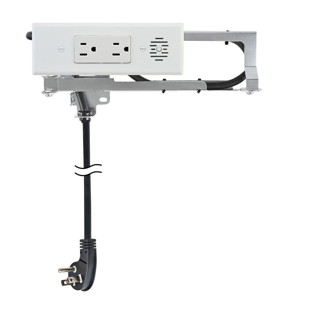 Docking Drawer 15 Amp Blade Compact Vanity Outlet with 2 AC Outlets, White - Main Image