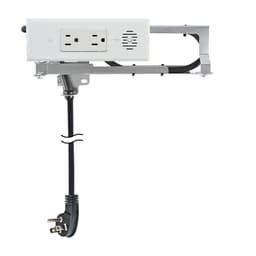 Docking Drawer 15 Amp Blade Compact Vanity Outlet with 2 AC Outlets, White - Main Image