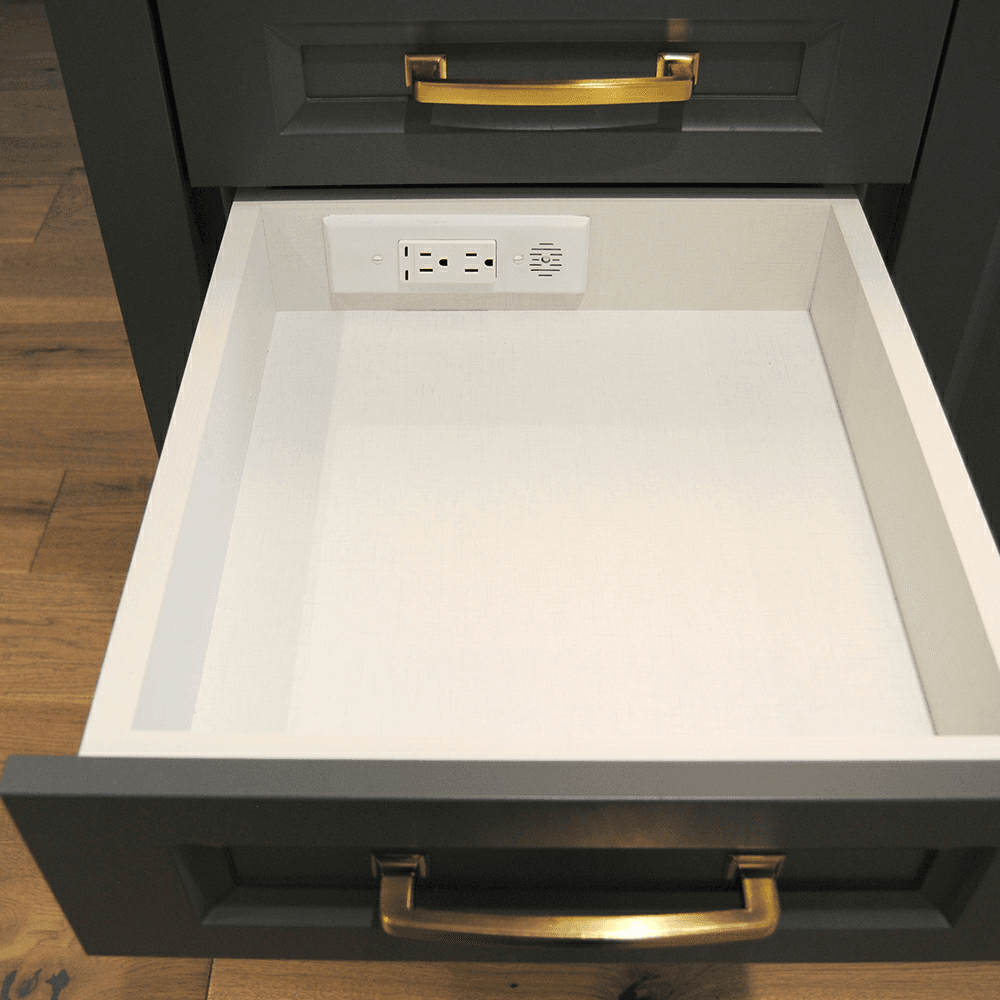 Docking Drawer Blade In-Drawer Outlet with 2 15-amp AC outlet and 65W USB-C Port, White Alt 1 - Image