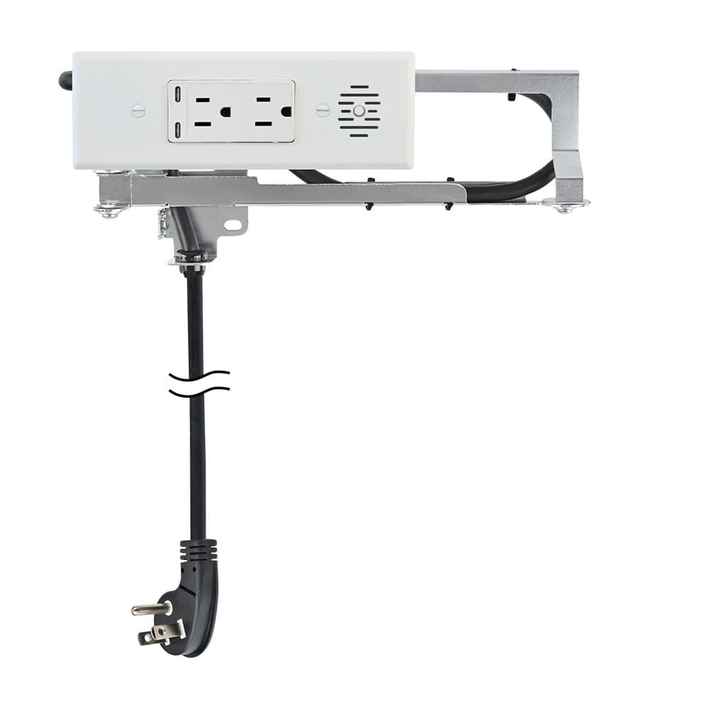 Docking Drawer 15 Amp Blade Compact Vanity Outlet with 2 65W USB-C Ports & 2 AC Outlets, White - Main Image