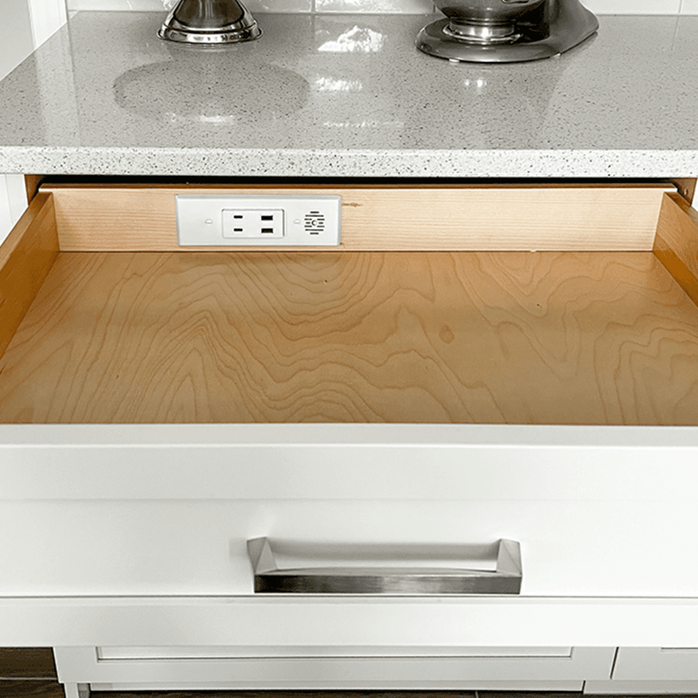 Docking Drawer Blade In-Drawer Outlet with 2 30W USB-C/USB-A Port, White Alt 1 - Image