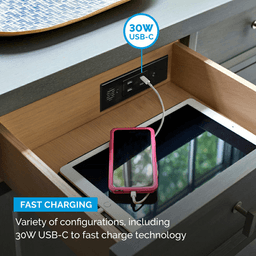 Docking Drawer Blade In-Drawer Outlet with 2 30W USB-C/USB-A Port, White Alt 5 - Image