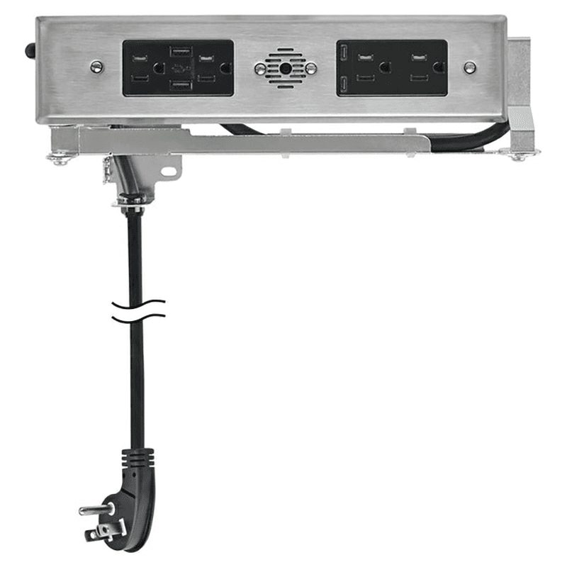 Docking Drawer Blade Duo In-Drawer Outlet with 4 15-amp AC Outlet and 2 65W USB-C/USB-A Port, Stainless Steel Main - Image