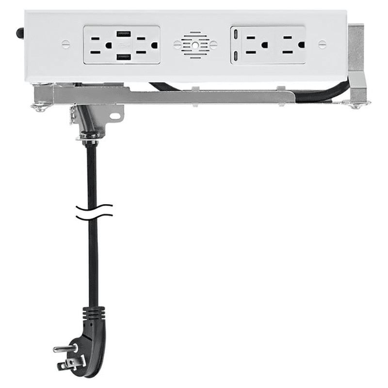 Docking Drawer Blade Duo In-Drawer Outlet with 4 15-amp AC Outlet and 2 65W USB-C/USB-A Port, White Main - Image