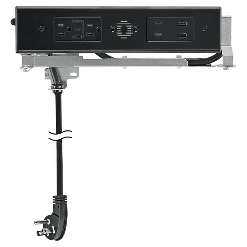 Docking Drawer Blade Duo In-Drawer Outlet with 2 15-amp AC Outlet and 4 30W USB-C/2 USB-A Port, Black Main - Image