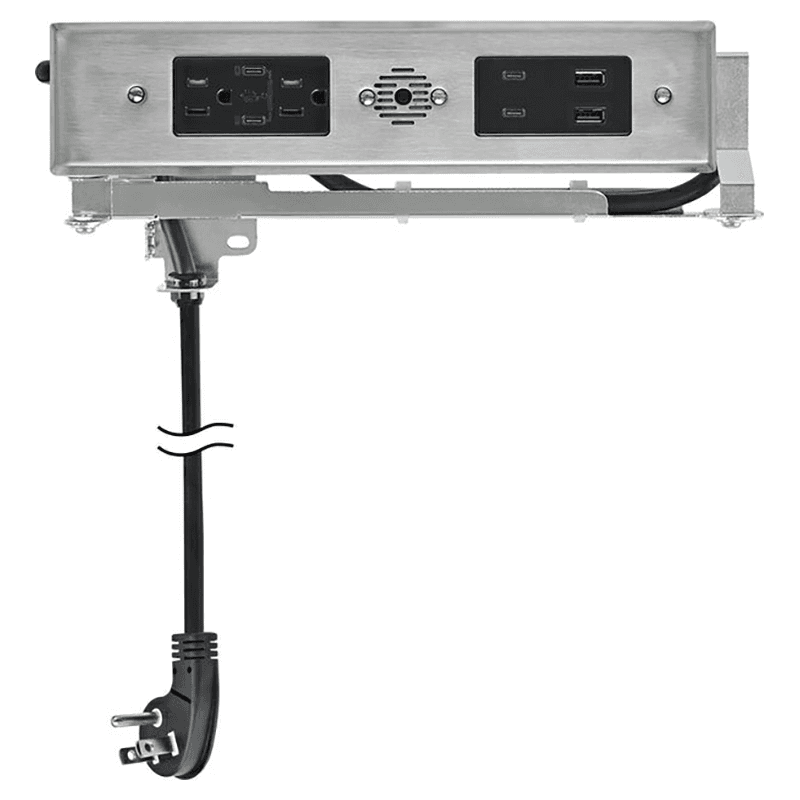 Docking Drawer Blade Duo In-Drawer Outlet with 2 15-amp AC Outlet and 4 30W USB-C/2 USB-A Port, Stainless Steel Main - Image