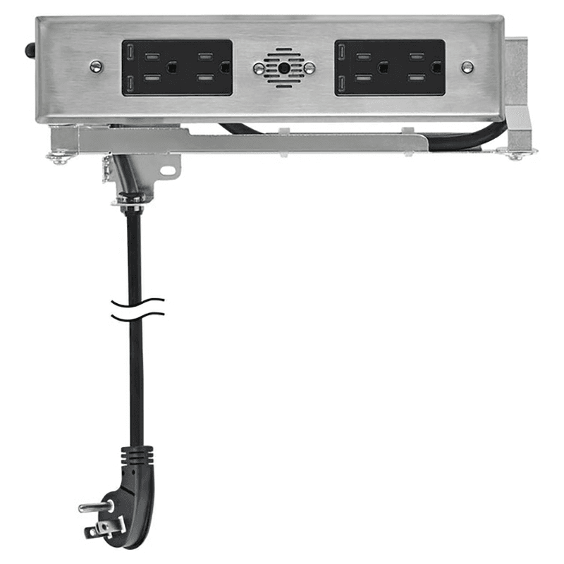 Docking Drawer Blade Duo In-Drawer Outlet with 4 15-amp AC Outlet and 4 65W USB-C Port, Stainless Steel Main - Image