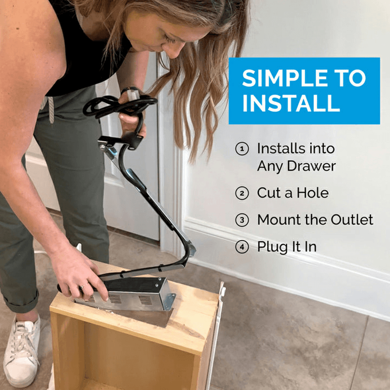 Docking Drawer Blade Duo In-Drawer Outlet with 2 15-amp AC Outlet and 2 65W USB-C/2 30W USB-C/USB-A Port, White Alt 6 - Image