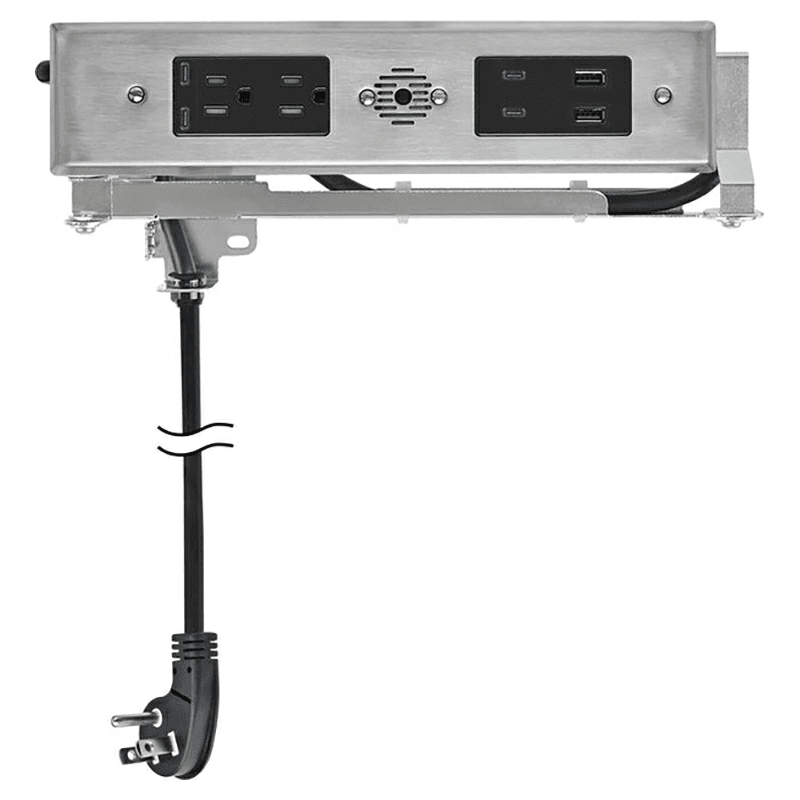 Docking Drawer Blade Duo In-Drawer Outlet with 2 15-amp AC Outlet and 2 65W USB-C/2 30W USB-C/USB-A Port, Stainless Steel Main - Image