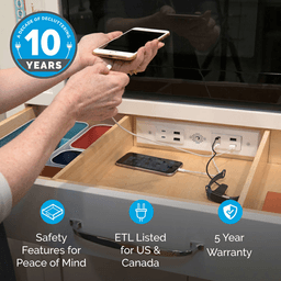 Docking Drawer Blade Duo In-Drawer Outlet with 4 30W USB-C/USB-A Port, White Alt 4 - Image