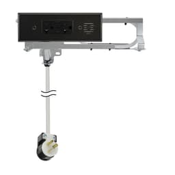 Docking Drawer 20 Amp Blade Compact Vanity Outlet with 2 30W USB-C Ports & 2 AC Outlets, Black - Main Image