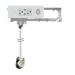 Docking Drawer 20 Amp Blade Compact Vanity Outlet with 2 30W USB-C Ports & 2 AC Outlets, White - Main Image