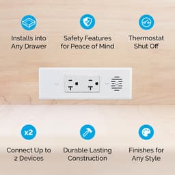 Docking Drawer Blade In-Drawer Outlet with 20-amp 2 AC, White Alt 1 - Image