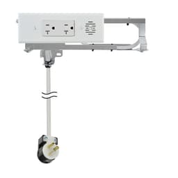 Docking Drawer 20 Amp Blade Compact Vanity Outlet with 2 AC Outlets, White - Main Image