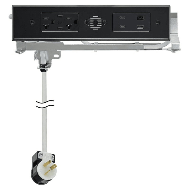 Docking Drawer Blade Duo In-Drawer Outlet with 2 20-amp AC Outlet and 4 30W USB-C/2 USB-A Port , Black Main - Image