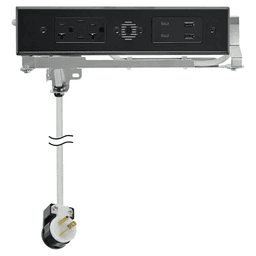 Docking Drawer Blade Duo In-Drawer Outlet with 2 20-amp AC Outlet and 4 30W USB-C/2 USB-A Port , Black Main - Image