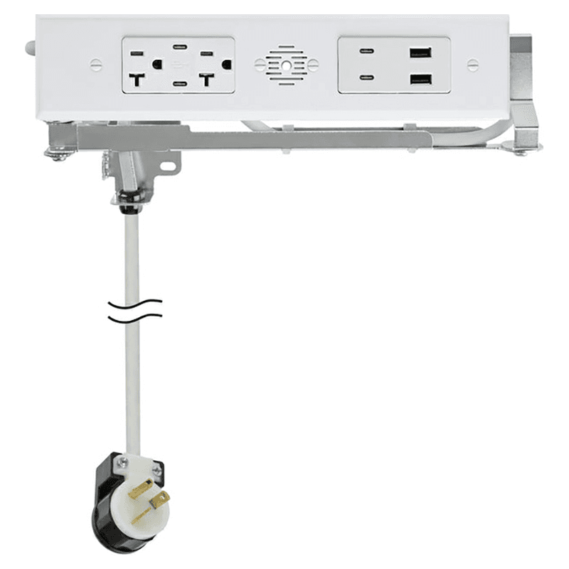 Docking Drawer Blade Duo In-Drawer Outlet with 2 20-amp AC Outlet and 4 30W USB-C/2 USB-A Port , White Main - Image