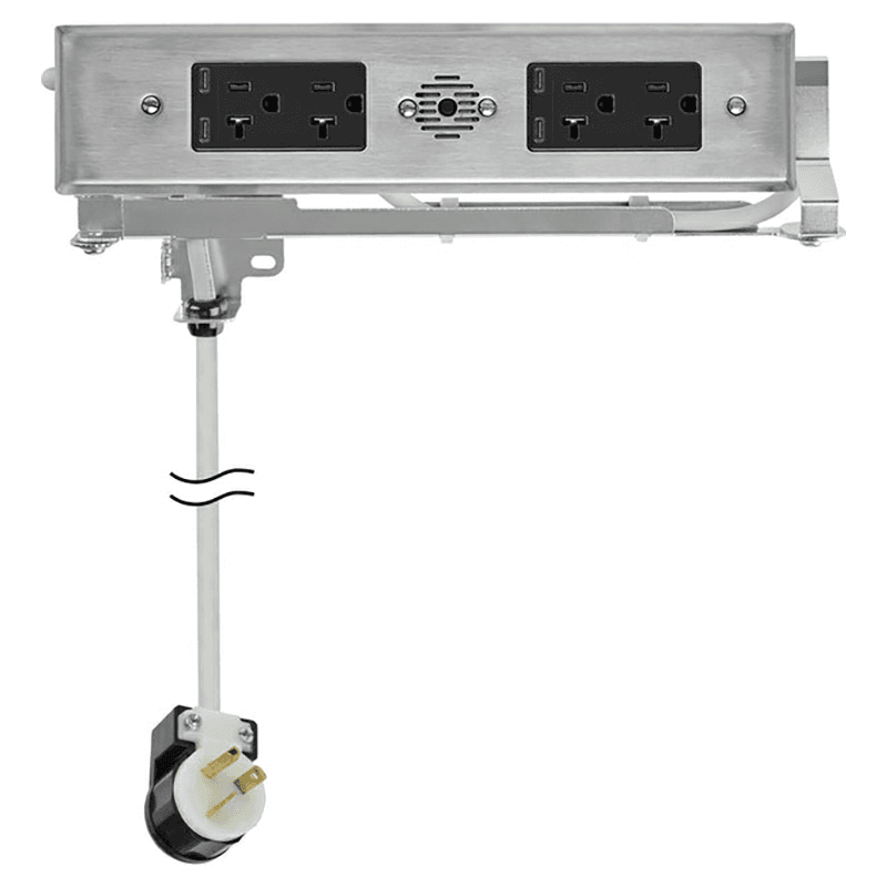 Docking Drawer Blade Duo In-Drawer Outlet with 4 20-amp AC Outlet and 4 65W USB-C Port, Stainless Steel Main - Image
