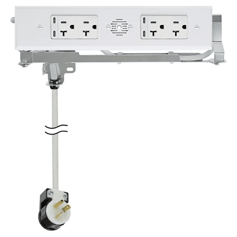 Docking Drawer Blade Duo In-Drawer Outlet with 4 20-amp AC Outlet and 4 65W USB-C Port, White Main - Image