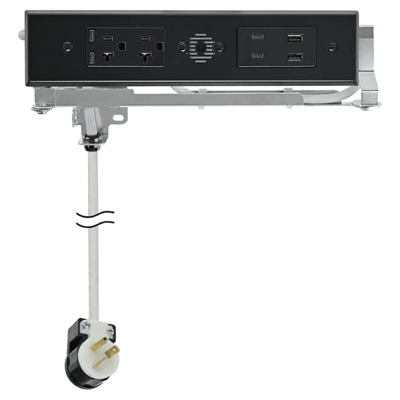 Docking Drawer Blade Duo In-Drawer Outlet with 2 20-amp AC Outlet and 2 65W USB-C/30W USB-C/USB-A Port, Black Main - Image