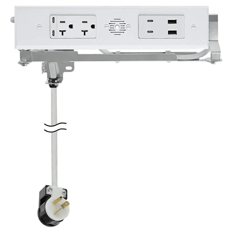 Docking Drawer Blade Duo In-Drawer Outlet with 2 20-amp AC Outlet and 2 65W USB-C/30W USB-C/USB-A Port, White Main - Image