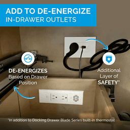 Docking Drawer 15-amp Safety Interlock Outlet with Blade Limit Switch, White Alt 5 - Image