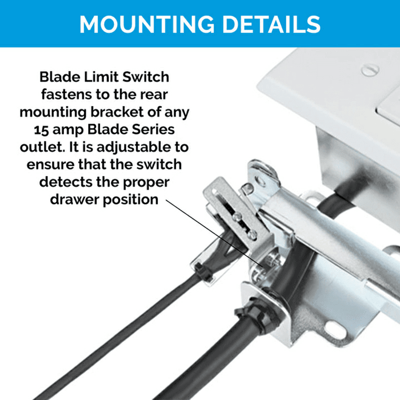 Docking Drawer 15-amp Safety Interlock Outlet with Blade Limit Switch, White Alt 9 - Image