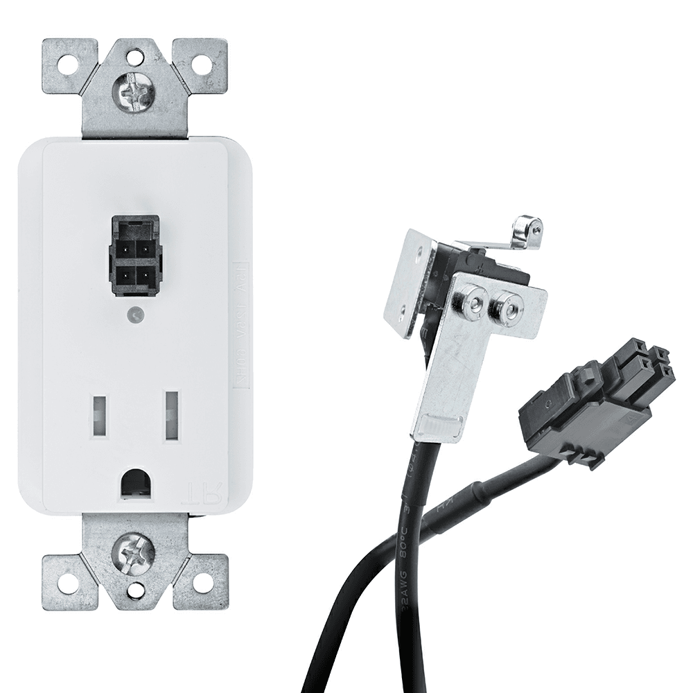 Docking Drawer 15-amp Safety Interlock Outlet with Blade Limit Switch, White Main - Image