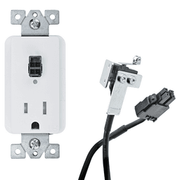 Docking Drawer 15-amp Safety Interlock Outlet with Blade Limit Switch, White Main - Image