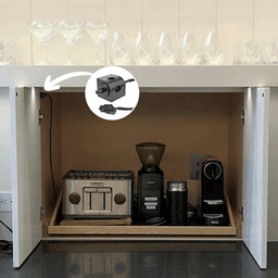 Docking Drawer 20-amp Safety Interlock Outlet with Corner Mount Black Limit Switch Turns OFF Power Alt 2 - Image