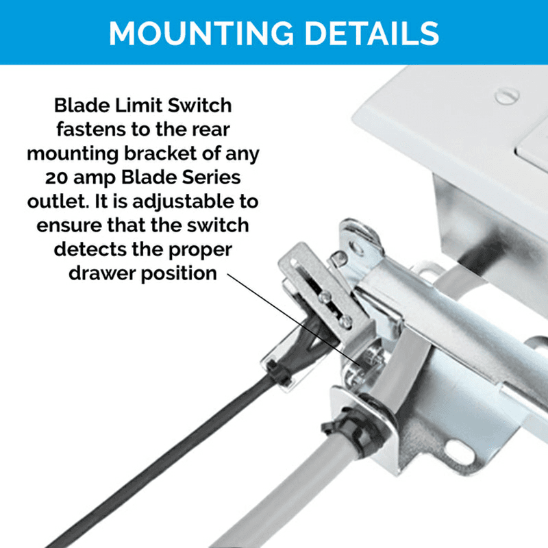 Docking Drawer 20-amp Safety Interlock Outlet with Blade Limit Switch, White Alt 8 - Image
