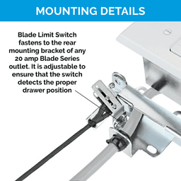 Docking Drawer 20-amp Safety Interlock Outlet with Blade Limit Switch, White Alt 8 - Image