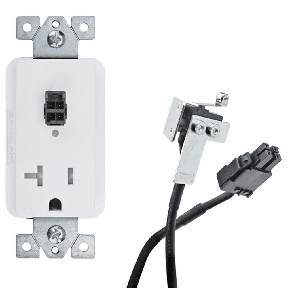 Docking Drawer 20-amp Safety Interlock Outlet with Blade Limit Switch, White Main - Image