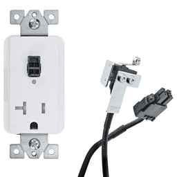 Docking Drawer 20-amp Safety Interlock Outlet with Blade Limit Switch, White Main - Image