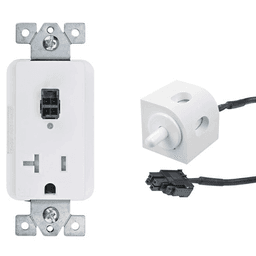 Docking Drawer 20-amp Safety Interlock Outlet with Corner Mount White Limit Switch Turns ON Power Main - Image