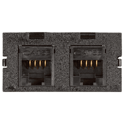 Black Dual Cat5e RJ45 bezel by Doug Mockett And Company Inc