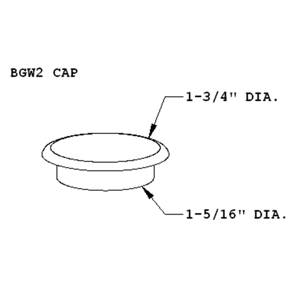 Matte Black Grommet Cap for 1-5/16" Hole by Doug Mockett And Company Inc