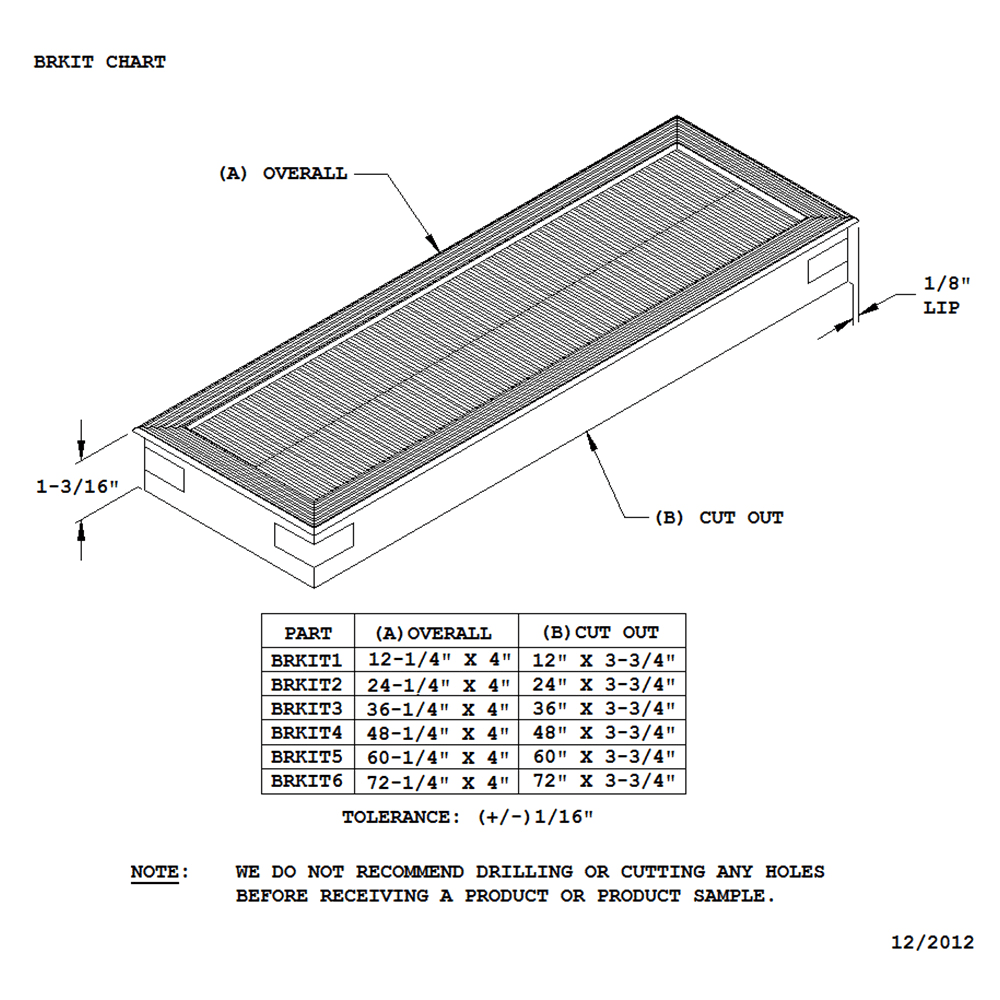 Pre-assembled 72-1/4" Mitered Brush Extrusion Kit