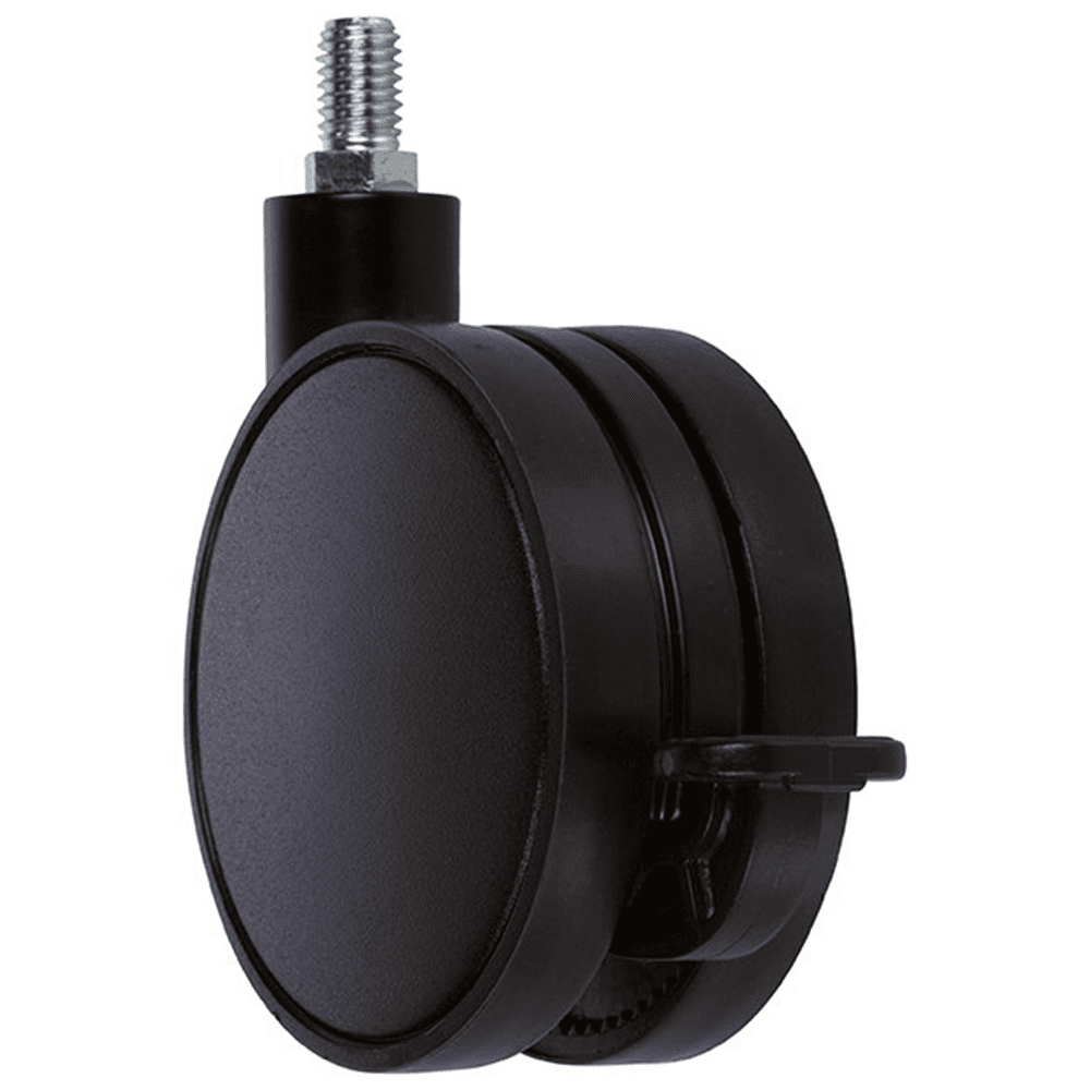 Black 4" Caster with Brake - Mounting Stem - Swivels 360˚ - Doug Mockett