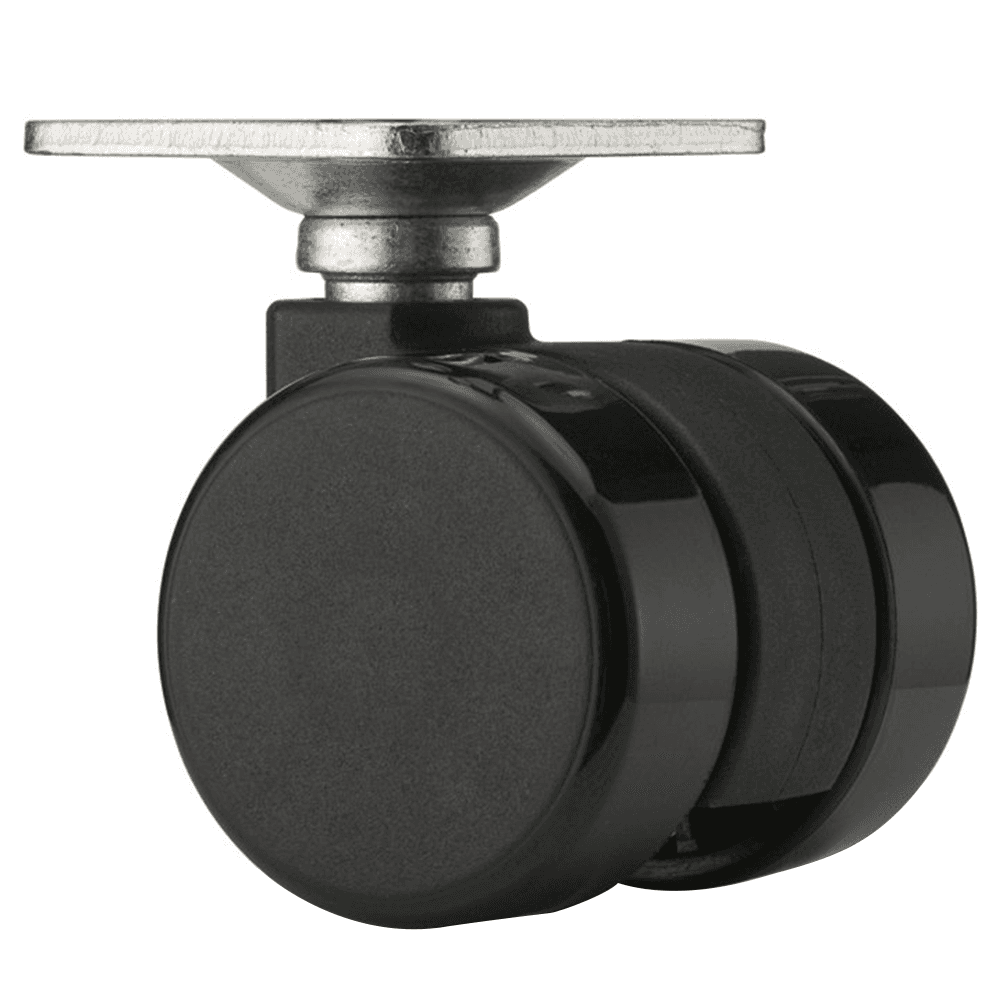 Black 2-1/32" Caster with Mounting Plate by Doug Mockett And Company Inc
