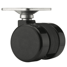 Black 2-1/32" Caster with Mounting Plate by Doug Mockett And Company Inc