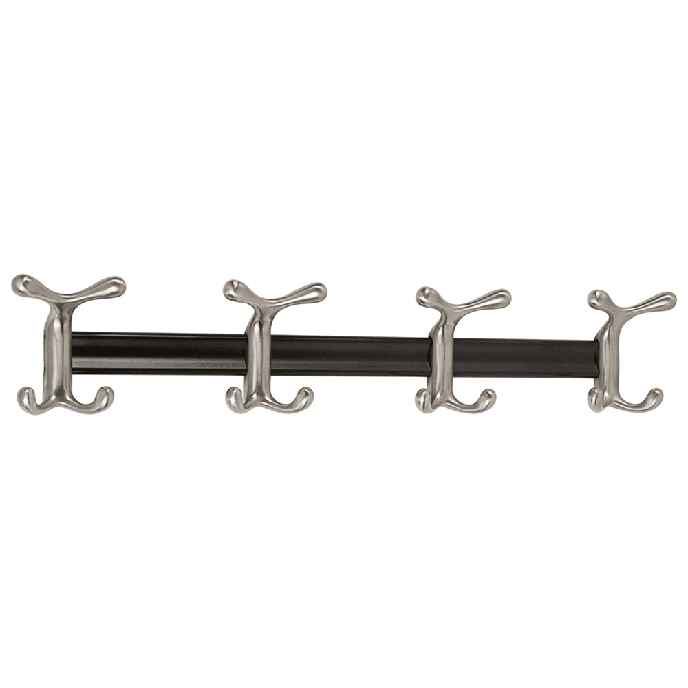 Multi-Pronged CH13K Quad Coat Hook with Black Mounting Bracket Base