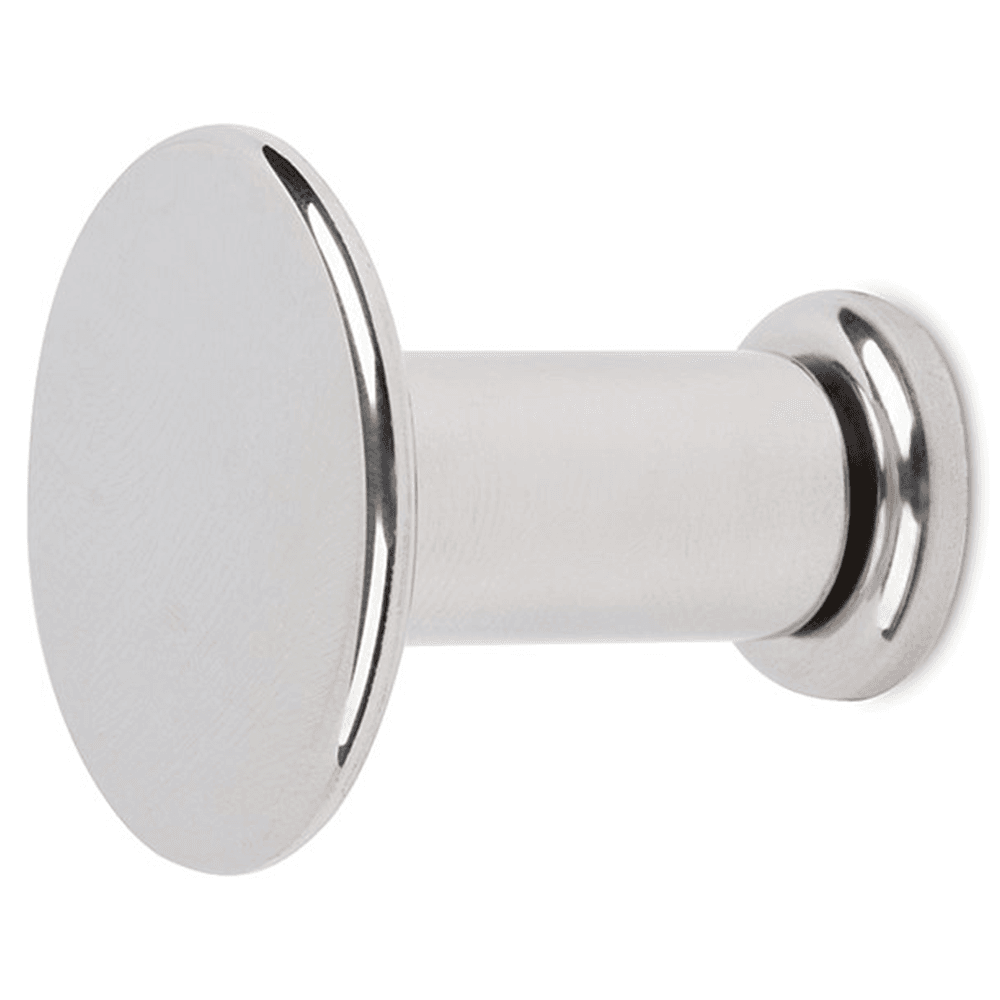 Polished stainless steel CH23 button coat hook for traditional or contemporary designs