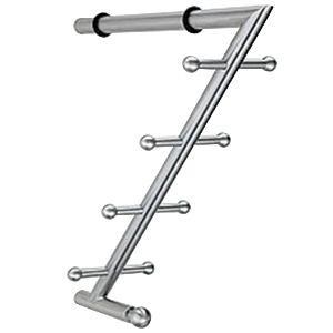 CH45 Combination Metal Hook/Shelving System - Satin Stainless Steel Finish